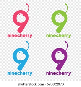 Nine Number Logo Vector Color Set