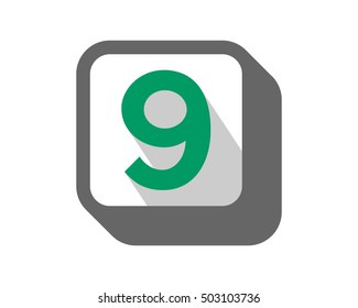 nine number typography typeset logotype numeral numeric nominal image vector icon