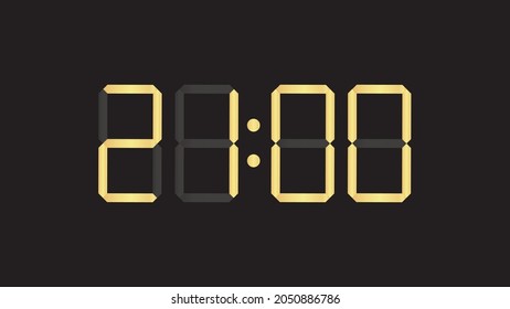 nine o clock pm luxury gold digital watch 9 vector 
