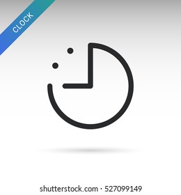 nine o'clock. Clock Graphics, Clock Icon with hour and minute pointers.