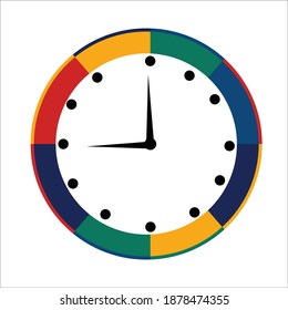 nine o'clock icon outline vector colorful modern design