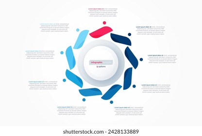 Nine option circle infographic design template. Vector illustration.