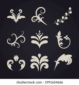 nine ornament and vintage set figures