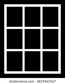 Nine Panel Framed Window Icon