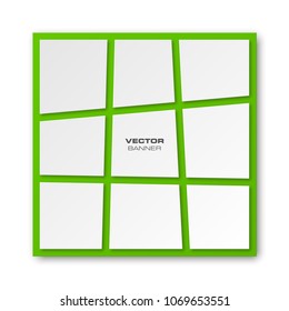 Nine pieces abstract banner set. The clear rectangle form as nine advertising banner poster. 