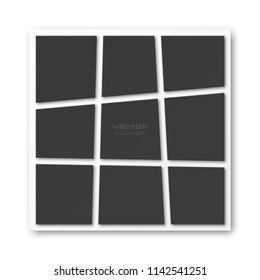 Nine pieces abstract banner set. The clear rectangle form as nine advertising banner poster. The flat abstract banner paper cut image. Advertising Design shape. label banner tag background