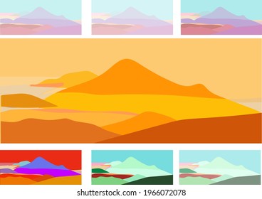 nine pieces mountain wallpaper assorted colors
