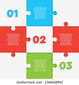 Nine pieces puzzle squares diagram. Squares business presentation infographic. 9 steps, parts, pieces of process diagram. Section compare banner. Jigsaw puzzle info graphic. Marketing strategy.