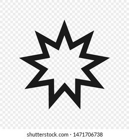 Nine pointed star - Symbol of Bahai Faith / Bahaism. Vector illustration svg