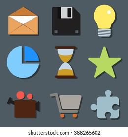 Nine popular essential icons.