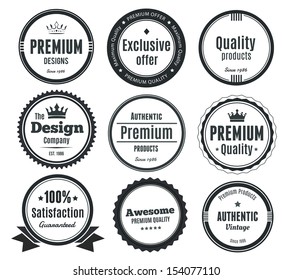 Nine Scalable Vintage Badges