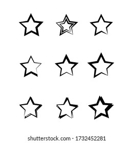 Nine Set Stars On White Background Stock Vector (Royalty Free) 1732452281