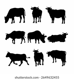  nine sets of cow silhouettes that you can use for farming