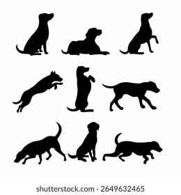 nine sets of dog silhouettes that you can use for training purposes