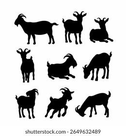nine sets of goat silhouettes that you can use