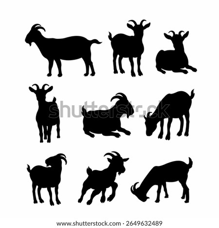 nine sets of goat silhouettes that you can use