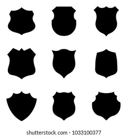 Nine shield icon set