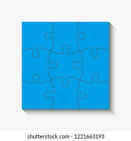 nine sided puzzle presentation banner. Abstract puzzle infographic template with explanatory text field business statistics. Vector 9 pieces puzzles illustration. Section nine compare service banner