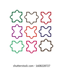 Nine sided square puzzle presentation. Abstract silhouette puzzle infographic template explanatory text field business statistics. 9 pieces puzzles illustration. Section nine compare service banner