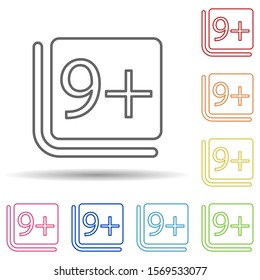 Nine sign in multi color style icon. Simple thin line, outline vector of image icons for ui and ux, website or mobile application