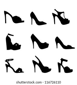 Nine silhouette high heels