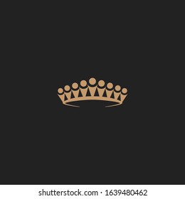 nine silhouettes of people form a low crown