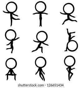 nine six figure character with different poses