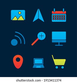 nine social media marketing set icons vector illustration design