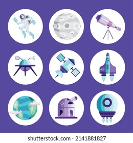 nine space outer set icons