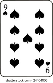 Nine of Spades Vector Illustration