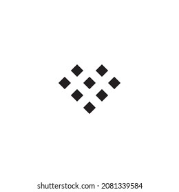 
nine squares heart simple symbol logo vector