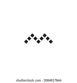 9-Quadrate-Buchstaben M-Logo, einfacher Vektorgrafik