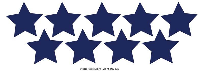 nine star. 9 blue star rating feedback for website, app, ui design.