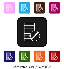 Nine styles flat rectangle illustration Pills vector icon. Medical and HealthCare Symbol