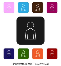 Nine styles flat rectangle illustration Person vector icon. People concept