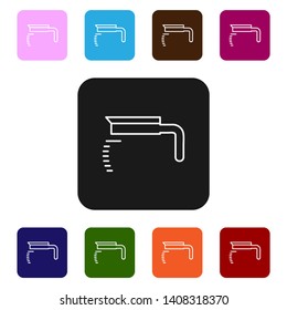 Nine styles flat rectangle illustration American coffee. Coffee time. Beautiful illustration of types of coffee