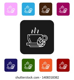 Nine styles flat rectangle illustration  Cup of Tea Vector Icon for mobile app, website or desktop app