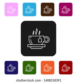 Nine styles flat rectangle illustration  Cup of Tea Vector Icon for mobile app, website or desktop app