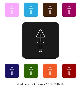 Nine styles flat rectangle illustration  Putty knife icon design vector symbols.