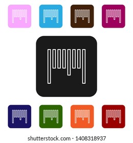 Nine styles flat rectangle illustration  Barcode vector icon, label symbol.