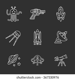nine stylish space icons