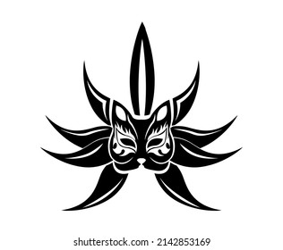 nine tailed fox mask vector 