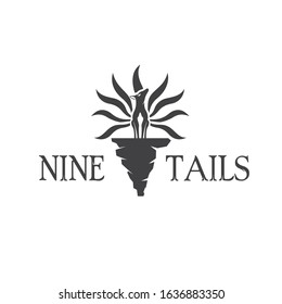 Nine tails logo vector template