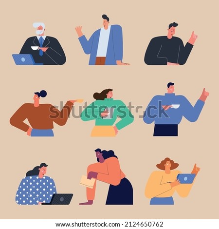 nine teamworkers business persons group