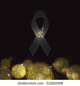 The nine in Thailand style .Rama 9 of Thailand King and Black Ribbon