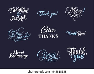 Nine Thanks Letterings Set
