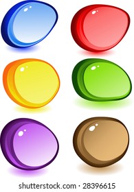 Nine transparent colored stones