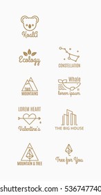 nine trend vector logo of the hipster style 