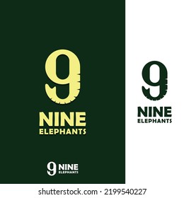 nine trunks symbol creative logo design inspiration