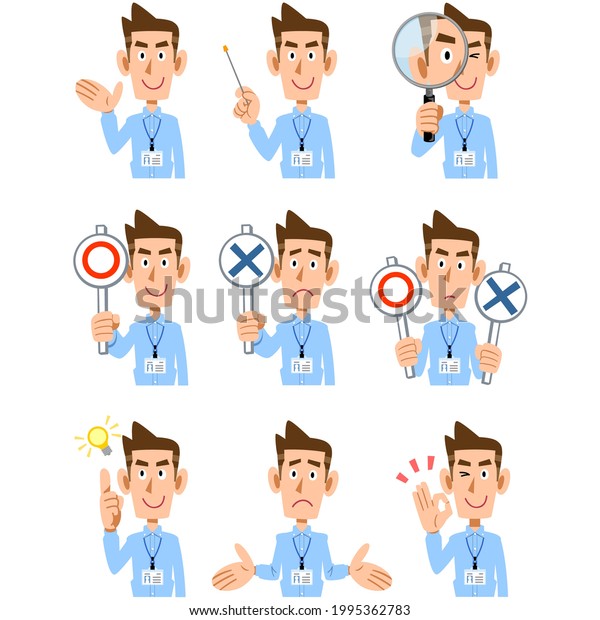 Nine Types Gestures Facial Expressions Upper Stock Vector Royalty Free 1995362783 Shutterstock 8102